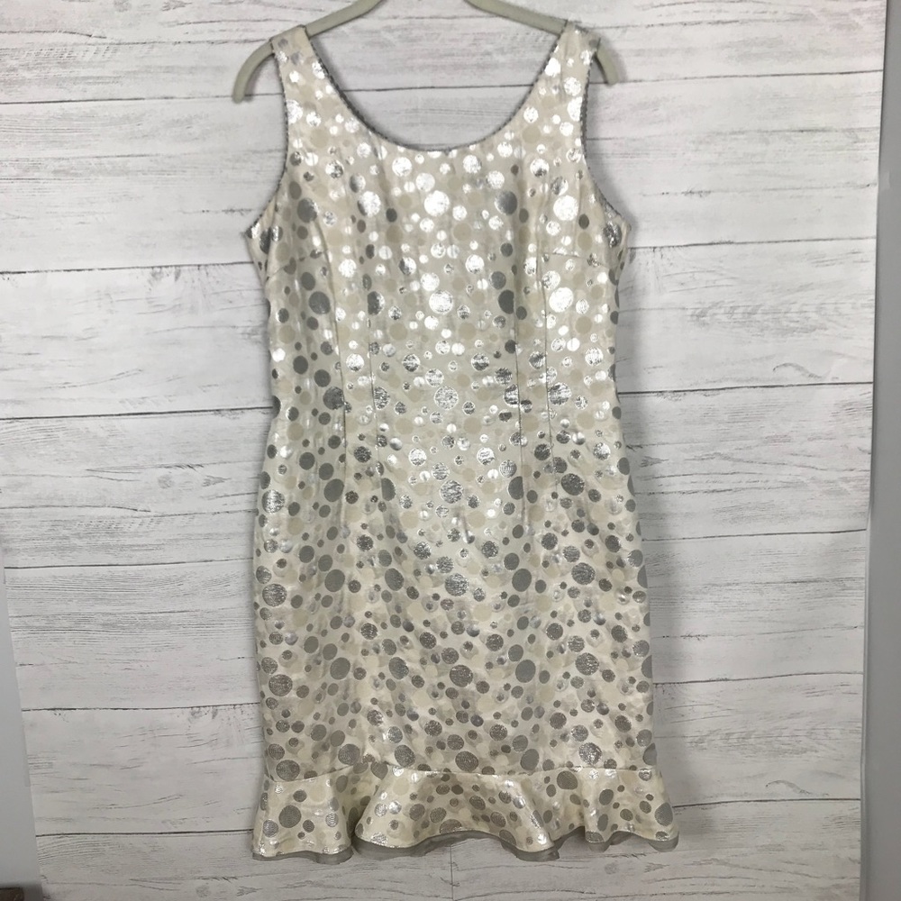SARA CAMPBELL DRESS silver dot dress